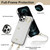 For iPhone 12 Pro Max Zipper Card Bag Phone Case with Dual Lanyard(White)
