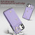 For iPhone 11 Zipper Card Bag Phone Case with Dual Lanyard(Purple)