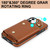 For iPhone 11 Zipper Card Bag Phone Case with Dual Lanyard(Brown)
