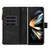 For Samsung Galaxy Z Fold4 Rhombus Texture Zipper Wallet Leather Phone Case(Black)