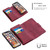 For iPhone XS Max Skin Feel Detachable Magnetic Zipper Horizontal Flip PU Leather Case with Multi-Card Slots & Holder & Wallet & Photo Frame & Lanyard(Red)