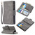 For iPhone XS Max Skin Feel Detachable Magnetic Zipper Horizontal Flip PU Leather Case with Multi-Card Slots & Holder & Wallet & Photo Frame & Lanyard(Grey)