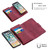 For iPhone X / XS Skin Feel Detachable Magnetic Zipper Horizontal Flip PU Leather Case with Multi-Card Slots & Holder & Wallet & Photo Frame & Lanyard(Red)