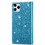 For iPhone 11 Pro Multi-card Slots Starry Sky Laser Carving Glitter Zipper Horizontal Flip Leather Case with Holder & Wallet & Lanyard(Sky Blue)