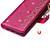 For iPhone 6 Plus / 6s Plus Multi-card Slots Starry Sky Laser Carving Glitter Zipper Horizontal Flip Leather Case with Holder & Wallet & Lanyard(Rose Red)