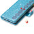 For iPhone 8 Plus / 7 Plus Multi-card Slots Starry Sky Laser Carving Glitter Zipper Horizontal Flip Leather Case with Holder & Wallet & Lanyard(Sky Blue)