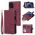 For iPhone 12 mini Multifunctional Retro Frosted Horizontal Flip Leather Case with Card Slot & Holder & Zipper Wallet & Photo Frame & Lanyard(Red Wine)