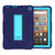 For Amazon Kindle Fire HD 8 (2020) B2 Contrast Color Silicone + PC Protective Case with Holder(Navy Blue+Blue)