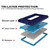For Amazon Kindle Fire HD 8 (2020) B2 Contrast Color Silicone + PC Protective Case with Holder(Navy Blue+Blue)