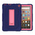 For Amazon Kindle Fire HD 8 (2020) B2Contrast Color Silicone + PC Protective Case with Holder(Navy Blue+Rose Red)