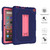 For Amazon Kindle Fire HD 8 (2020) B2Contrast Color Silicone + PC Protective Case with Holder(Navy Blue+Rose Red)