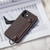 For iPhone 12 mini Top Layer Cowhide Shockproof Protective Case with Wrist Strap Bracket(Coffee)