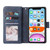 For iPhone 11 Zipper Wallet Bag Horizontal Flip PU Leather Case with Holder & 9 Card Slots & Wallet & Lanyard & Photo Frame(Blue)