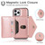 For iPhone 12 mini Multi-functional Cross-body Card Bag TPU+PU Back Cover Case with Holder & Card Slot & Wallet (Rose Gold)