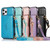 For iPhone 12 / 12 Pro Multi-functional Cross-body Card Bag TPU+PU Back Cover Case with Holder & Card Slot & Wallet(Blue)