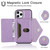 For iPhone 12 / 12 Pro Multi-functional Cross-body Card Bag TPU+PU Back Cover Case with Holder & Card Slot & Wallet(Purple)