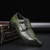 Crocodile Pattern Business Flat Bottom Leather Formal Shoes, Size:38(Green)