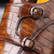 Crocodile Pattern Business Flat Bottom Leather Formal Shoes, Size:42(Brown)
