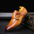 Crocodile Pattern Business Flat Bottom Leather Formal Shoes, Size:42(Yellow)