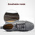 Spring And Summer Men Casual Breathable Peas Shoes Leather Pigskin Lazy Sneakers, Size: 41(Black)