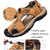 Summer Large Size Men Beach Shoes Leather Breathable Wading Casual Sandals, Size: 40(Gold)