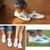 MINGREN Student Canvas Shoes Casual Antiskid Retro Sneakers, Size: 35(White Green)