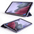 For Samsung Galaxy Tab A7 Lite T225 3-folding Horizontal Flip Honeycomb TPU Shockproof + PU Leather Case with Holder(Purple)
