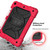 For iPad 10.2 Shockproof PC + Silicone Combination Case with Holder & Hand Strap & Shoulder Strap(Red+Black)