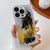 For iPhone 14 Pro Oil Painting Electroplating TPU Phone Case(White)