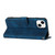 For iPhone 13 mini Line Pattern Skin Feel Leather Phone Case(Royal Blue)