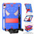 For iPad mini 6 Spider Texture Silicone Hybrid PC Tablet Case with Shoulder Strap(Blue + Red)