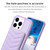 For iPhone 15 Pro BF26 Wave Pattern Card Bag Holder Phone Case(Purple)