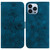 For iPhone 14 Pro Lily Embossed Leather Phone Case(Dark Blue)