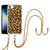 For iPhone SE 2022 / SE 2020 / 8 / 7 Electroplating Dual-side IMD Phone Case with Lanyard(Leopard Print)