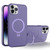 For iPhone 12 Pro Max MagSafe Metal Holder Frosted Translucent Phone Case(Dark Purple)