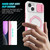 For iPhone 15 Plus Sliding Camshield Magsafe Holder TPU Hybrid PC Phone Case(Pink White)