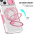 For iPhone 15 Plus Sliding Camshield Magsafe Holder TPU Hybrid PC Phone Case(Pink White)