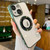 For iPhone 13 Transparent Electroplated PC MagSafe Phone Case(Green)