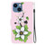 For iPhone 15 Crystal Texture Colored Drawing Leather Phone Case(Lily)