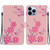 For iPhone 14 Pro Max Crystal Texture Colored Drawing Leather Phone Case(Cherry Blossoms)