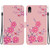 For iPhone XR Crystal Texture Colored Drawing Leather Phone Case(Cherry Blossoms)