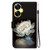 For Realme C55 Crystal Texture Colored Drawing Leather Phone Case(Crystal Peony)