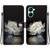 For Realme C33 Crystal Texture Colored Drawing Leather Phone Case(Crystal Peony)