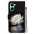 For Realme C33 Crystal Texture Colored Drawing Leather Phone Case(Crystal Peony)