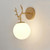 LED Glass Wall Bedroom Bedside Lamp Living Room Study Staircase Wall Lamp, Power source: 12W White Light(6106 Golden Milk White)