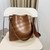 Women Wide Shoulder Strap Crossbody Bucket Bag Fall And Winter Retro Shoulder Bag(Brown)