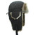 Winter Outdoor Padded Adjustable Head Circumference Ski Hat Warm Ear Protected Cap Flight Hats (Black Brown Fur)