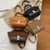 Women Vintage Wing Shape Frosted Handbag Versatile Chain Crossbody Bag(Khaki)