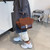 Women Vintage Wing Shape Frosted Handbag Versatile Chain Crossbody Bag(Khaki)