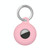 Dual-Side Hollow Anti-scratch Silicone Shockproof Protective Cover Case with Keychain Hook Loop For AirTag(Pink)